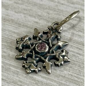 Love Heals Alexandrite JUNE Birthstone Round Snowflake Bronze Charm LH99